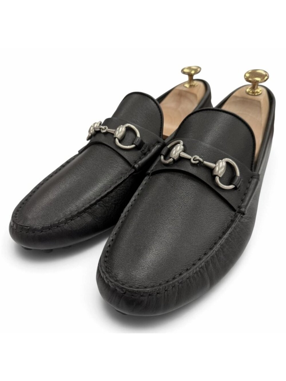 Gucci Horsebit Leather Shoes Loafers Driving Black 7